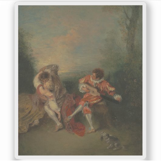 G. Seurat - Twee studies van een fluitist en... Sticker (Voorkant)