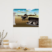 G Sharp in de woestijn - Surrealistisch Poster (Keuken)