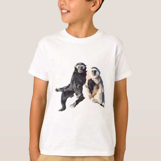 G staat voor Gibbon.Gibbon Artwork Graceful Primat T-shirt (Voorkant)