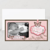G staat voor Girl Photo Card Aankondiging (Voorkant / Achterkant)