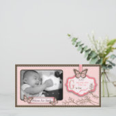 G staat voor Girl Photo Card Aankondiging (Staand voorkant)