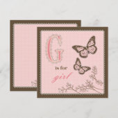 G staat voor Girl Square Card (Voorkant / Achterkant)