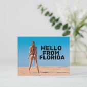 G-STRING BIKINI GIRL HALLO VAN FLORIDA-BRIEFKAARTE BRIEFKAART (Staand voorkant)
