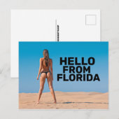 G-STRING BIKINI GIRL HALLO VAN FLORIDA-BRIEFKAARTE BRIEFKAART (Voorkant / Achterkant)