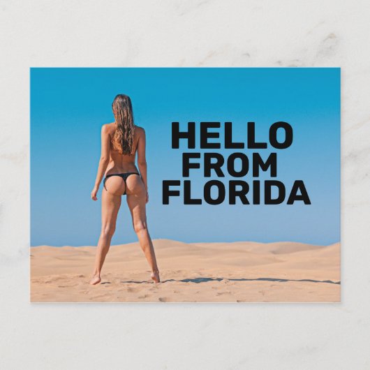 G-STRING BIKINI GIRL HALLO VAN FLORIDA-BRIEFKAARTE BRIEFKAART (Voorkant)