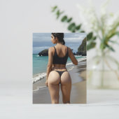 G-STRING BIKINI MEISJE BIG BUTT BRIEFKAARTEN (Staand voorkant)