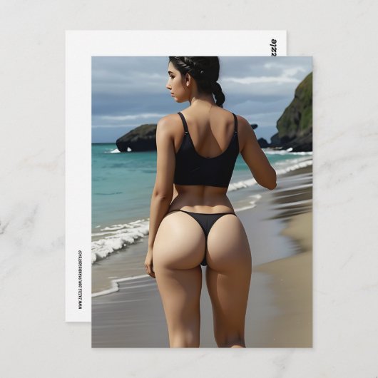 G-STRING BIKINI MEISJE BIG BUTT BRIEFKAARTEN (Voorkant / Achterkant)