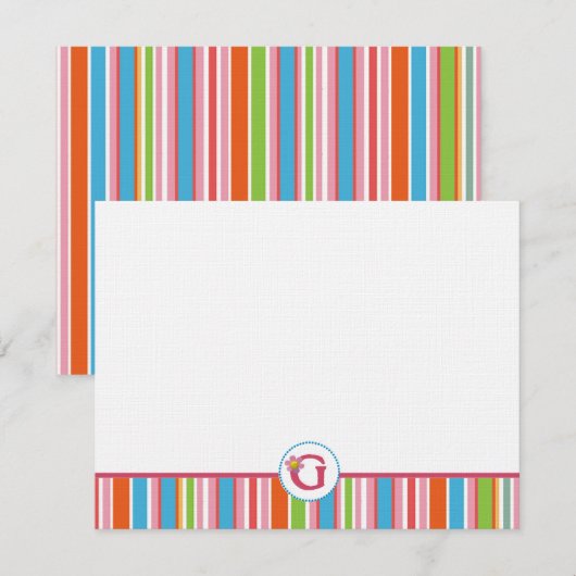 G Striped Stationery Notitiekaartje (Voorkant / Achterkant)