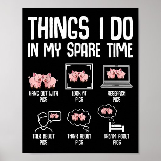 G Things I Do In My Spare Time Women Kids  Poster (Voorkant)