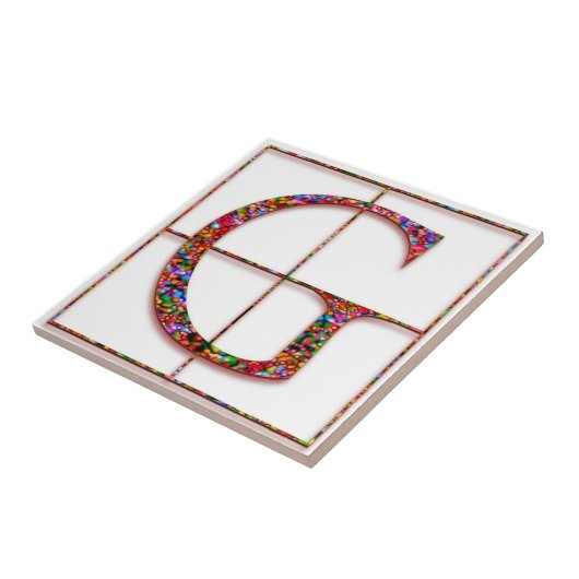 G Trajanus Red Custom Monogram Tegel Tegeltje (Zijkant)