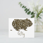 "G. Varkens" met Classic Guinea Pig Briefkaart (Staand voorkant)