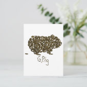 "G. Varkens" met Classic Guinea Pig Briefkaart (Staand voorkant)