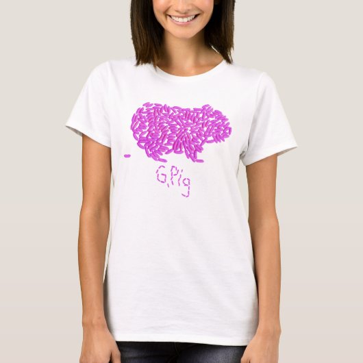 G. Varkens met enkele poopie roze T-shirt (Voorkant)