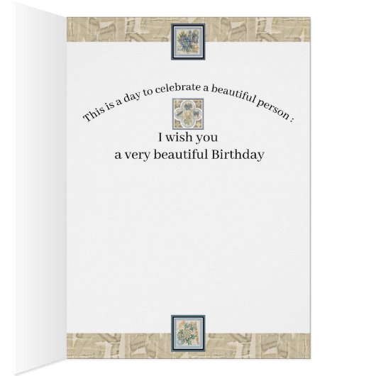 G Vestiging Kantoor vlinderjarige verjaardagskaart (Binnen (Rechts))