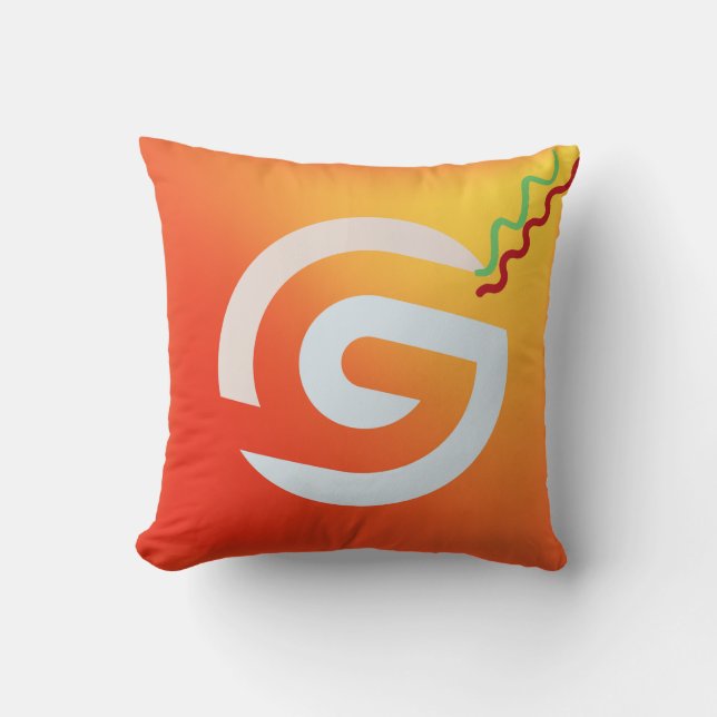 G Vibes Vierkante Kussen | Trendy Moderne Worpkuss (Voorkant)