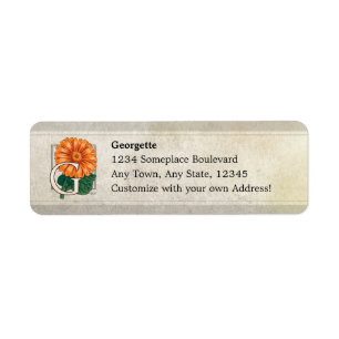 G voor Gerberas Bloem Monogram Etiket