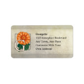 G voor Gerberas Flower Monogram Etiket (Voorkant)