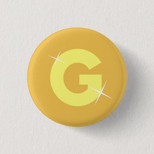 G voor goud ronde button 3,2 cm (Voorkant)
