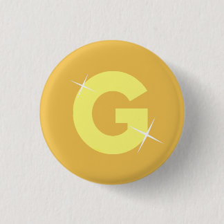G voor goud ronde button 3,2 cm