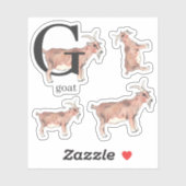 G voor Stickers van geiten (Vel)