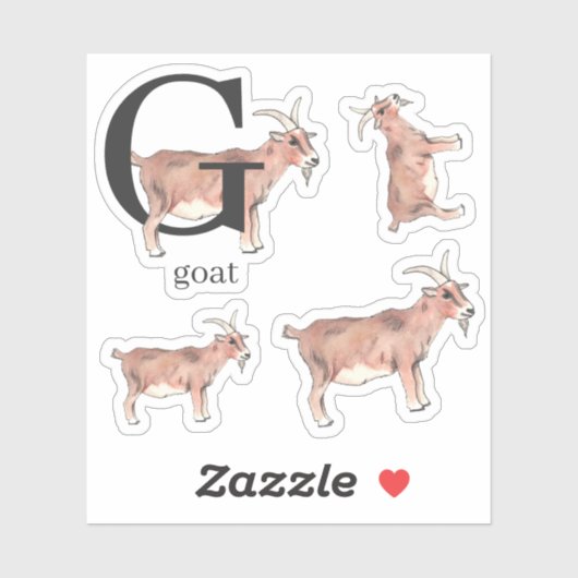 G voor Stickers van geiten (Vel)