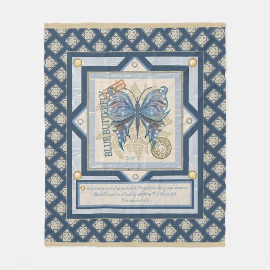 G Vormende Kantoor-vlinder Fleece Deken (Voorkant)