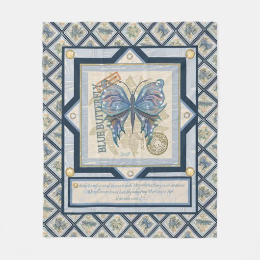 G Vormende Kantoor-vlinder Fleece Deken (Voorkant)