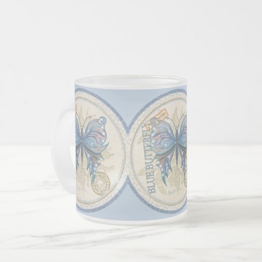 G Vormende Kantoor-vlinder Matglas Koffiemok (Voorkant links)