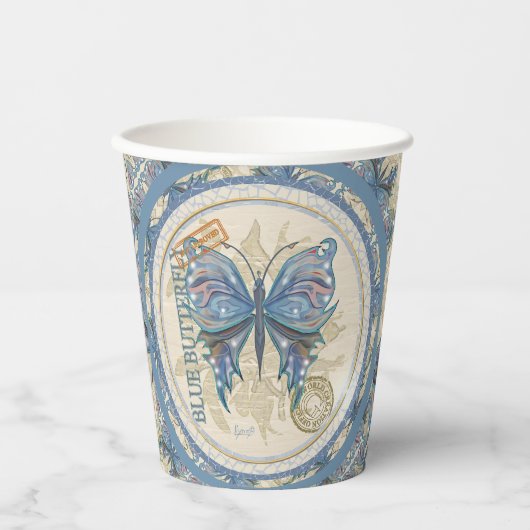 G Vormende Kantoor-vlinder Papieren Bekers (Voorkant)