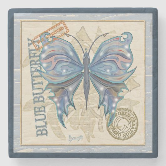 G Vormende Kantoor-vlinder Stenen Onderzetter (Voorkant)