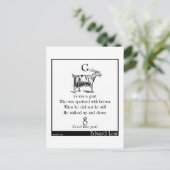 G was een geit briefkaart (Staand voorkant)