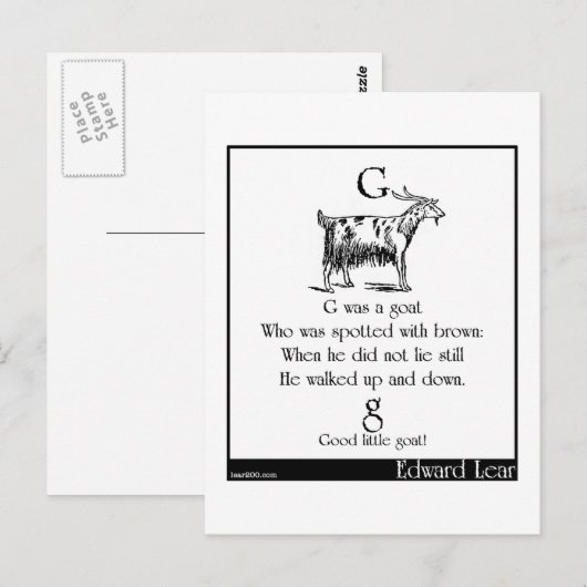 G was een geit briefkaart (Voorkant / Achterkant)