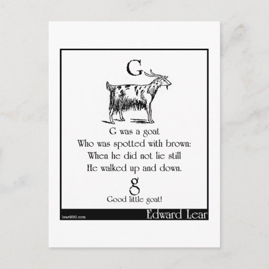 G was een geit briefkaart (Voorkant)