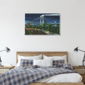 G. Washington Bridge, Hudson bij nacht Canvas Afdruk (Insitu (Slaapkamer))