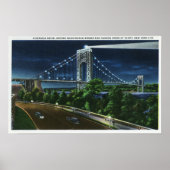 G. Washington Bridge, Hudson bij nacht Poster (Voorkant)