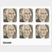 G Washington, Currier en Ives Vierkante Sticker (Vel)