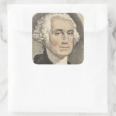 G Washington, Currier en Ives Vierkante Sticker (Tas)