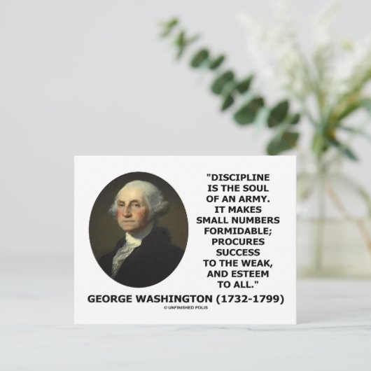 G. Washington Discipline is de ziel van een leger Briefkaart (Staand voorkant)