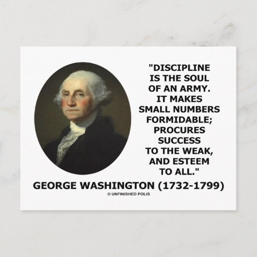 G. Washington Discipline is de ziel van een leger Briefkaart (Voorkant)
