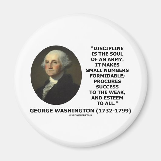 G. Washington Discipline is de ziel van een leger Magneet (Voorkant)