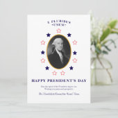 G. Washington President's Day Campaign Patriotic Feestdagenkaart (Staand voorkant)