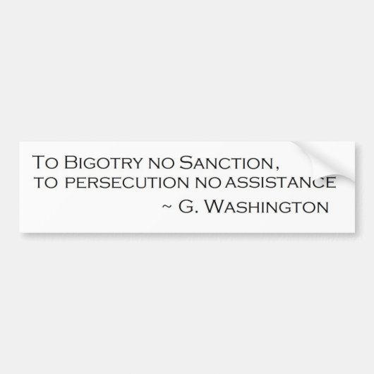 G. Washington Quote Bumpersticker (Voorkant)