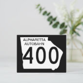 GA 400 "Alpharetta Autobahn" Briefkaart (Staand voorkant)