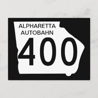 GA 400 "Alpharetta Autobahn" Briefkaart