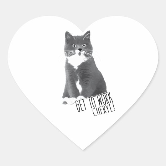 Ga aan de slag Cheryl! Hart Sticker (Voorkant)