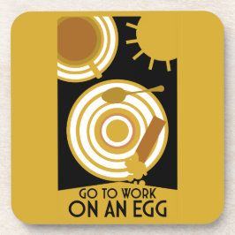 Ga aan het werk met een eierkunstwerk aan de muur bier onderzetter