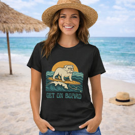 Ga Aansluiten Surfer Hond Retro Bulldog Surf Grafi T-shirt