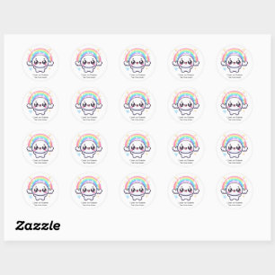 Ga achter de Regenboog aan en vind je gelukkige Ronde Sticker