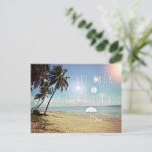 Ga achterover zitten en haal palmbomen los op een briefkaart (Staand voorkant)