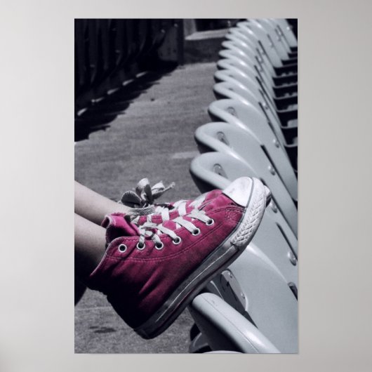 Ga achterover zitten en plaats je voeten in poster (Voorkant)